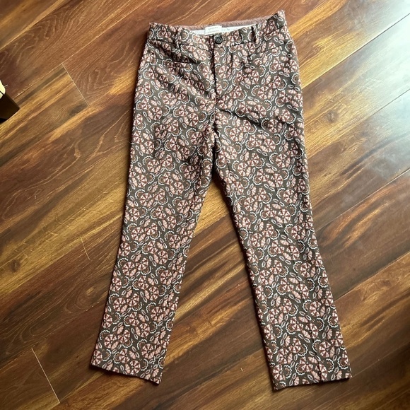 ANTHROPOLOGIE Slim Floral Pants size 6 - Picture 1 of 7